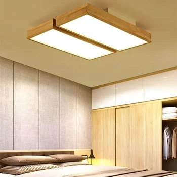 Koka Mūsdienu Minimālisma Led Griestu Lampas Deg Guļamistaba, Dzīvojamā Ēdamistaba Virtuves Studiju Spēļu Laukums Lustras Apgaismojums