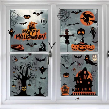 Halloween logu uzlīmes, statiskā noņemams logu stikls uzlīmes sprāgstvielu sienas uzlīmes uzlīmes