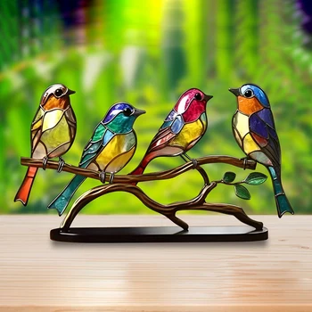 Putnu Kulons Par Filiāle Darbvirsmas Rotājumi Double Sided Acrylicflatness Tabula Mākslas Mājas Telpu Dekorēšana