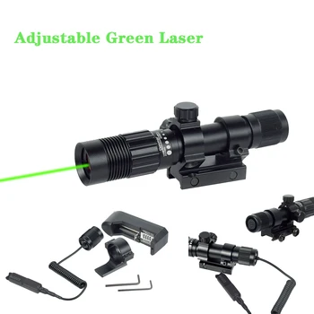 Taktiskā Red Dot Zaļo Lāzera Redzes darbības Joma Regulējams Gaismas Lampiņu Apgaismojumu ar Mucu Gredzenu Mount Medību Riflescope