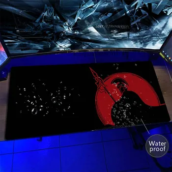 Japāņu Samuraju peles paliktnis Spēļu Ātruma Tastatūras Soft Spilventiņi Ūdensizturīgs Peles Paliktņa XXL Gumijas Paklāju Bloķēta Malas Peli Mat 900x400mm