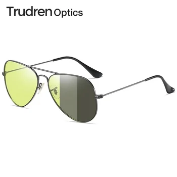 Trudren Unisex Aviācijas Photochromic Polarizētās Sunglasse Autovadītājiem, Diena, Nakts Redzamības Anti-glare Adaptīvās Gaismas Brilles RB3025