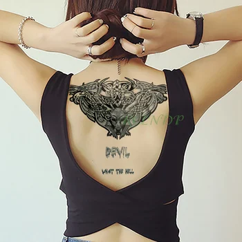 Ūdensnecaurlaidīgus Pagaidu Tetovējumu Uzlīmes velns par Krūts Krūšu Vidukļa Atpakaļ Flash Tatto Viltus Tetovējums, Vīriešiem, sievietēm meitene