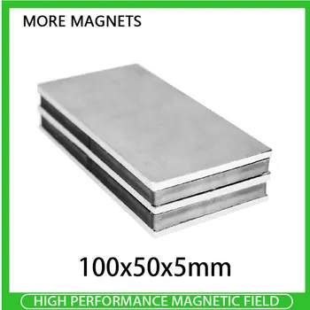 2/3/5PCS 100x50x5mm Spēcīgs Bloks, Magnēti, N35 Super Neodīma Magnēts 100x50x5 mm NdFeB Pastāvīgiem Magnētiem 100*50*5 mm