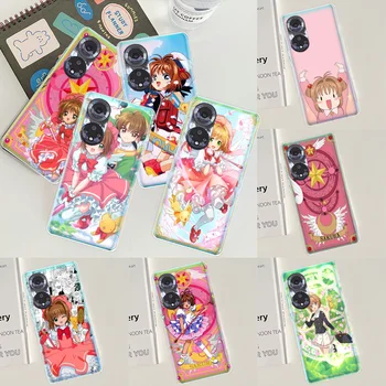 Kartes Sagūstītāja Sakura Anime Tālruni Gadījumā, Huawei P Smart Z Ir 2021. Y5 Y6 Y7 Y9 Godu 50 20 Pro 10es 9 Lite 9X 8.A 8S 8X 7S 7X 7.A Vāciņu