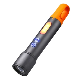 USB Lādējamu Lukturīti Zoomable LED Lukturīti Ar COB Sānu apgaismojums Prožektors Lāpu Āra