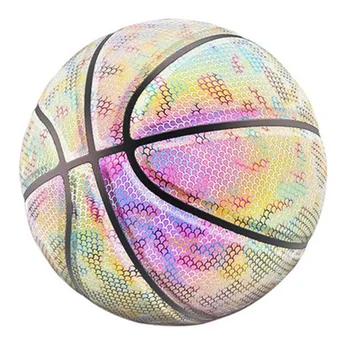 Aizrautīgs Atstarojošs Basketbola Nakts Krāsains Nodilumizturīga Basketbola Sporta Bumbu Iekštelpu Āra Nakts Praktiski Ērta