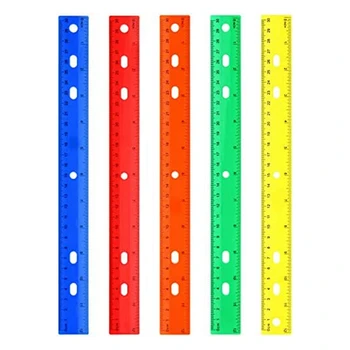 5GAB 5 Veidu Krāsu Mērīšanas Instrumenti Taisni Plastmasas Lineālu, Lai Bērnu Skolas Biroja Piederumi