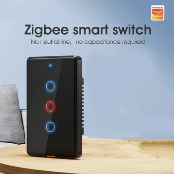 Tuya Zigbee Smart Switch Mājas Magnētiskais Relejs Sienas Touch Switch Balss Taimeris Wifi Slēdzis ABS
