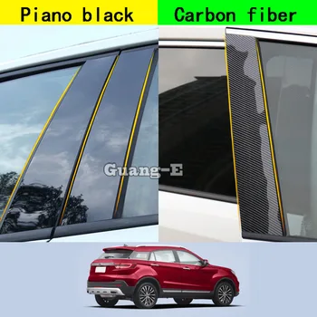 Ford Teritorijā 2019 2020-2024 Auto PC Materiāla Pīlārs Pēc Segtu Logu, Durvju Apdare Piano Black Oglekļa Šķiedru Formēšanas Uzlīme