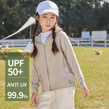 Ātri Sausas Bērniem, Saules Aizsardzības Tūrisma Pārgājienu Jaka Anti-UV UPF50+ Bērniem Ultravieglajiem Zēni Meitenes UV Aizsardzība Sportwear