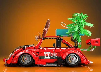 1:10 Mēroga Ziemassvētku Automašīnu Das Auto Vaboles Km Celtniecības Bloku Ziemeļbriežu Transportlīdzekļa Apkopot Modelis Ķieģeļu Rotaļlietu Kolekcija Par Ziemassvētku Dāvanu