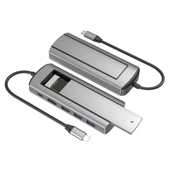 6-In-1 M. 2 SSD USB HUB C dokstacija Ar Diska atmiņas USB 3.0 C Tipa Uz Saderīgām - Laptop portatīvie datori