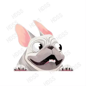 Franču Buldogs Auto Uzlīme Pet Suns, PVC Decal Apdare Karikatūra Dzīvnieku Uzlīmes Ūdensizturīgs Piederumi