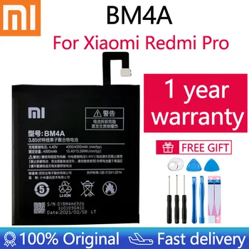Xiao Mi 100% Oriģināls Tālruņa Akumulatora 4050mAh BM4A Tālruņa Baterijas Xiaomi Hongmi Redmi Pro RedmiPro Tālrunis Nomaiņa Batteria