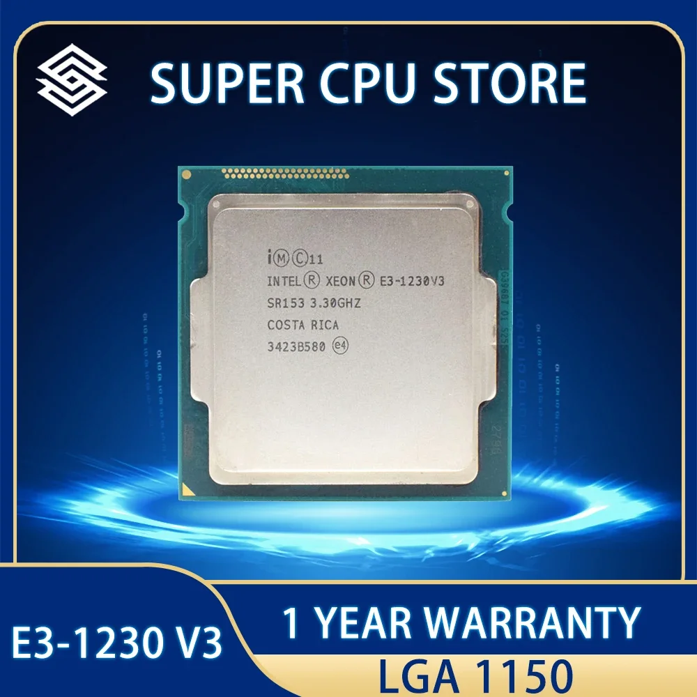 Intel Xeon E3-1230 v3 E3 1230 v3 E3 1230v3 CPU Procesors 8M 80W 3.3 GHz Quad-Core Astoņi-Diegi LGA 11500