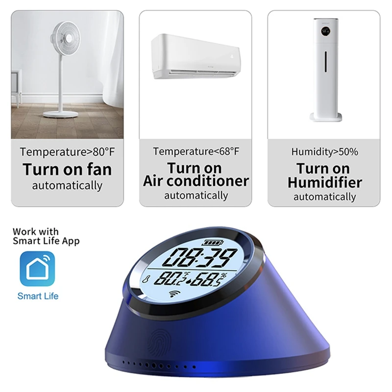 Tuya Zigbee Smart Temperatūras, Mitruma Sensoru, Pulksteni, Istabas Termometrs Ar LCD Displeju, Lai Google Home Smart Dzīve4