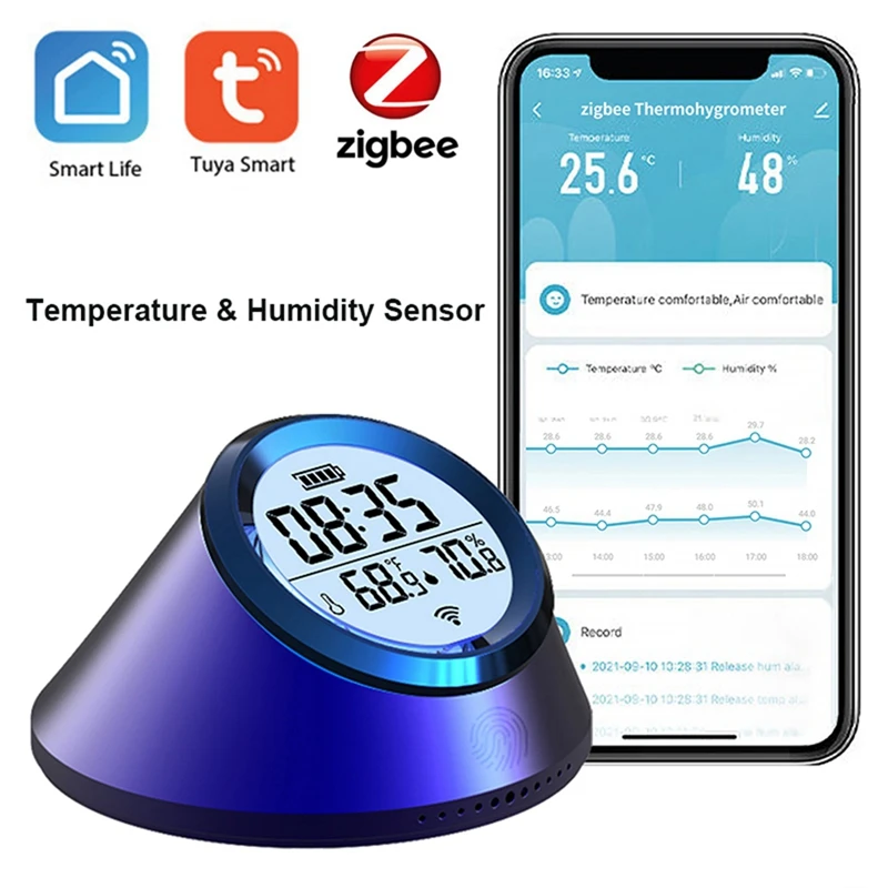 Tuya Zigbee Smart Temperatūras, Mitruma Sensoru, Pulksteni, Istabas Termometrs Ar LCD Displeju, Lai Google Home Smart Dzīve5