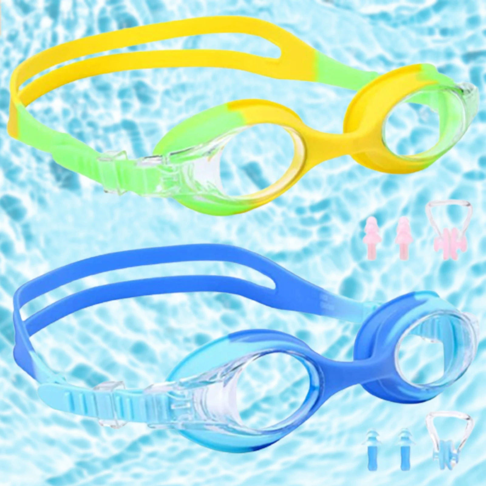 Unisex-Bērnu Peldēšanas Brilles Bez akumulatora Noplūdi Peldēšanas Brilles Divas Split Komfortabli Galvas Siksna Bērniem Trenažieri Peldēšanas Nodarbības2