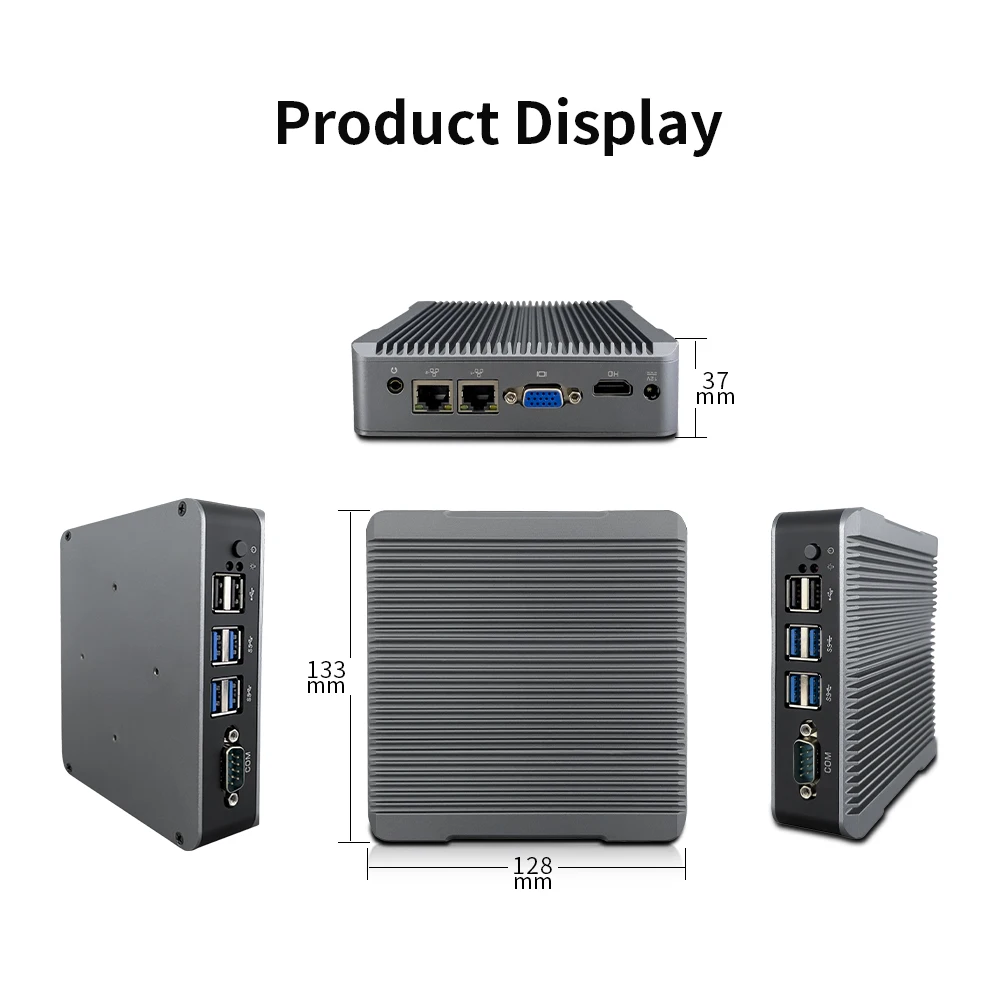 Atbalsta WIFI/BT dual display port hdm1 vga quad-core CPU lētu cenu, fanless rūpniecības mini pc kīn kaste3