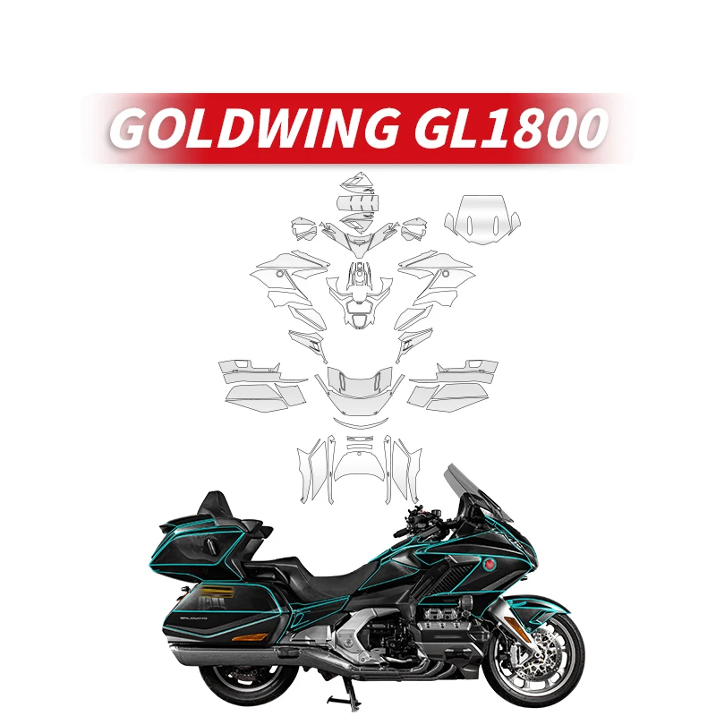 Izmanto HONDA GOLDWING1800 Motociklu Pilnu Krāsu Aizsardzības Plēves Velosipēdu Aksesuāri Caurspīdīgu Krāsu Daļas Platība Uzlīmju Komplekti0