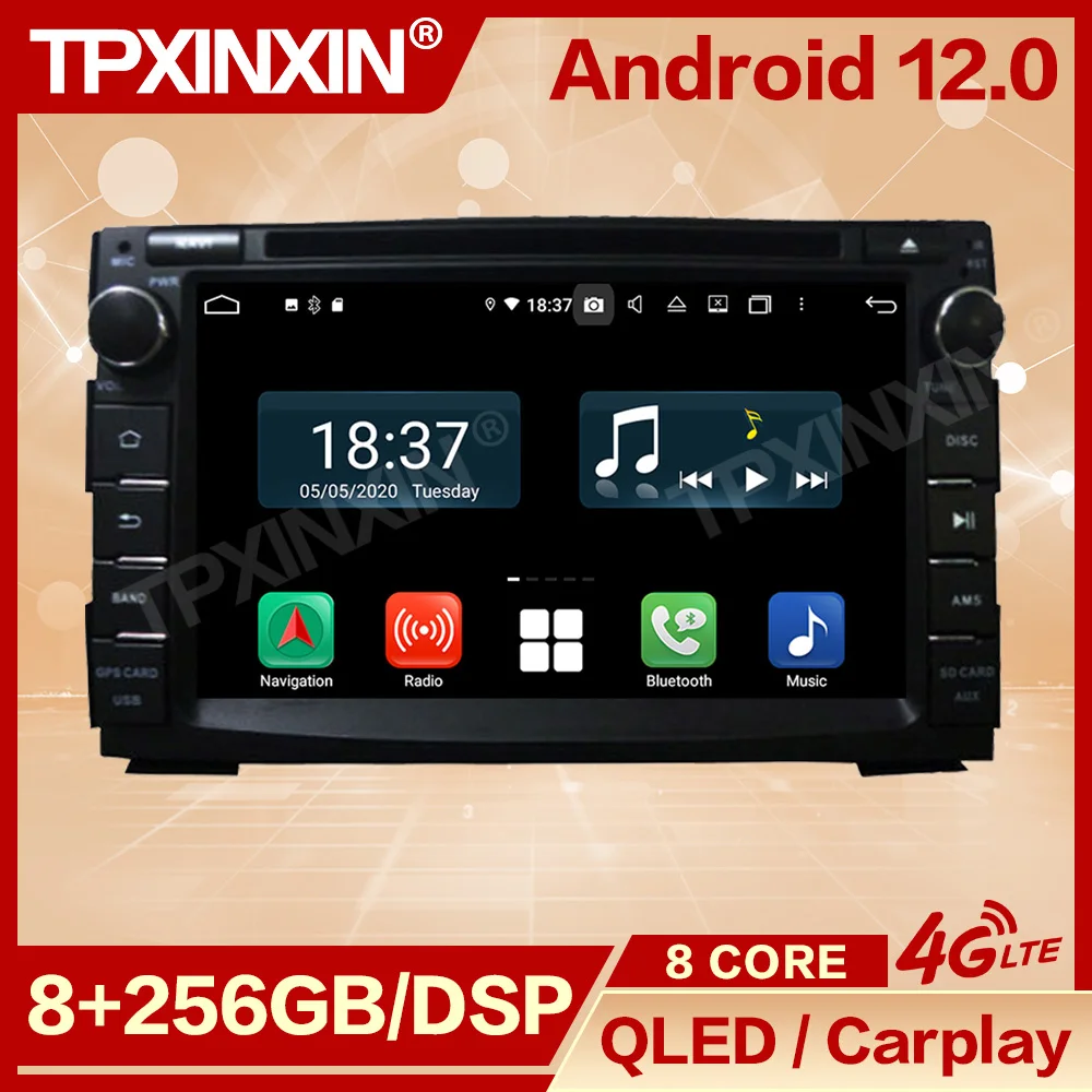 GPS Radio Coche Ar Bluetooth Carplay Par Kia Ceed 2006 2007 2008 2009 2010 2011 2012 2013 Din Android 11 Autobūves Multivides0