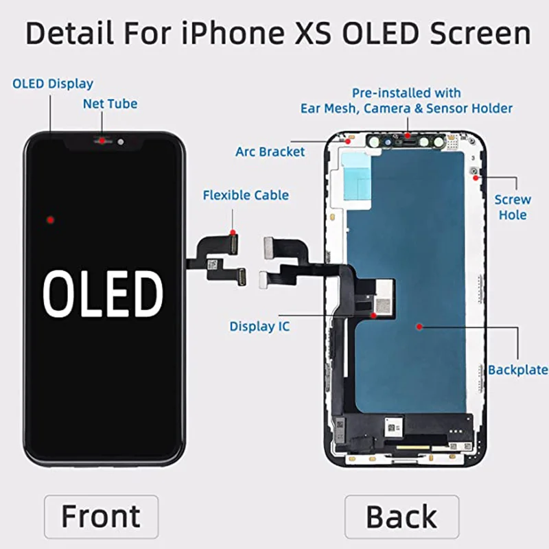Ekrāna Nomaiņa iPhone XS LCD Displejs Ar 3D Touch Digitizer Montāža 100% Testēti LCD Daļas Pantalla iPhone XS4
