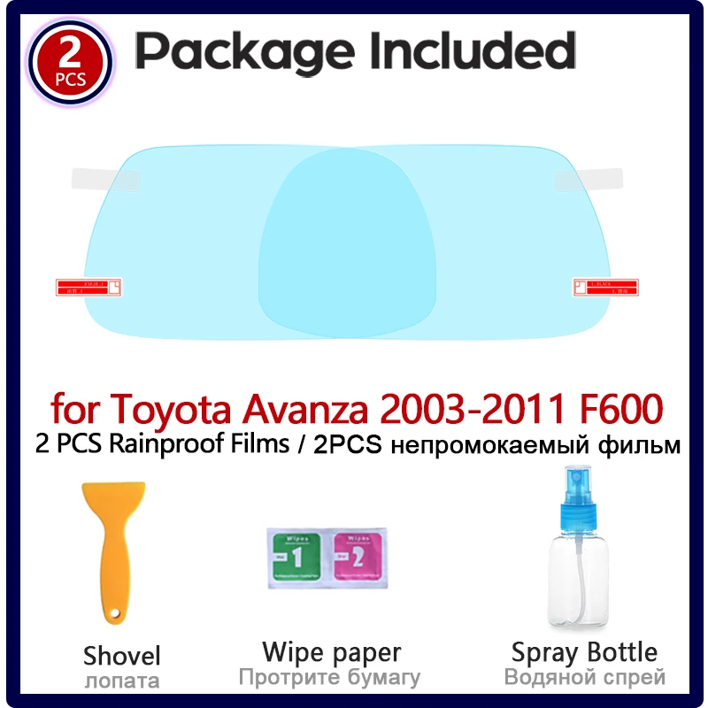 Toyota Avanza 2003~2011. Gada F600 Pilnībā Segtu Anti Miglas Filmu Atpakaļskata Spogulī, Ūdensnecaurlaidīgs Anti-Miglas Filmas Tīru Auto Aksesuāri 20101