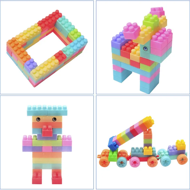 108PCS Plastmasas Celtniecības Bloki Uzlīmes Ar Bērnu Mazo Daļiņu Montāža Rotaļlietas Radošās Izglītības Rotaļlietas, Dāvanas Bērniem, Zēni4