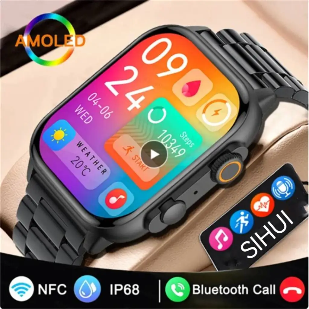 2023 Jaunu Smartwatch Mens AMOLED HD Ekrānu, Bluetooth Zvanu IP68 Ūdensnecaurlaidīga Heartrate Mūzika, Sports, Sievietēm, Smart Skatīties Uz Android vai IOS0