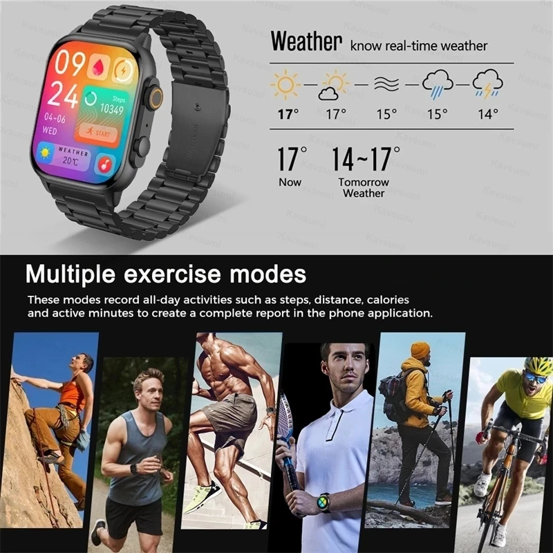 2023 Jaunu Smartwatch Mens AMOLED HD Ekrānu, Bluetooth Zvanu IP68 Ūdensnecaurlaidīga Heartrate Mūzika, Sports, Sievietēm, Smart Skatīties Uz Android vai IOS2