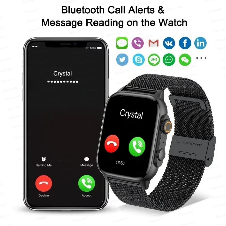 2023 Jaunu Smartwatch Mens AMOLED HD Ekrānu, Bluetooth Zvanu IP68 Ūdensnecaurlaidīga Heartrate Mūzika, Sports, Sievietēm, Smart Skatīties Uz Android vai IOS5