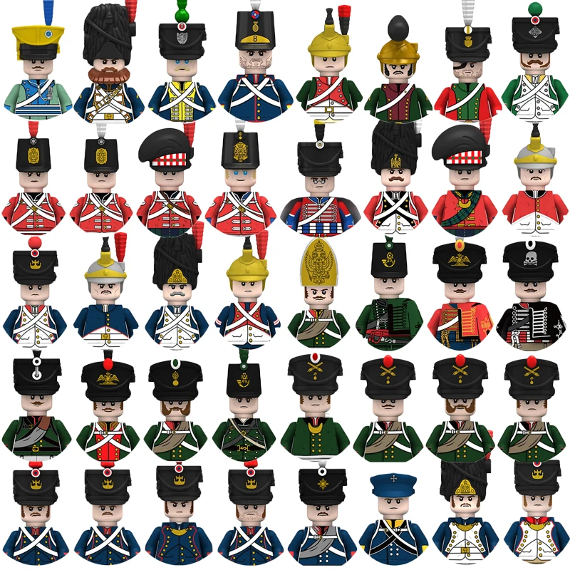 Viduslaiku Napoleona Kariem Militārpersonu Celtniecības Bloki, Britu, Franču Prūšu Krievija Spānija Amatpersona, Bruņinieki, Karavīri Ķieģeļu1