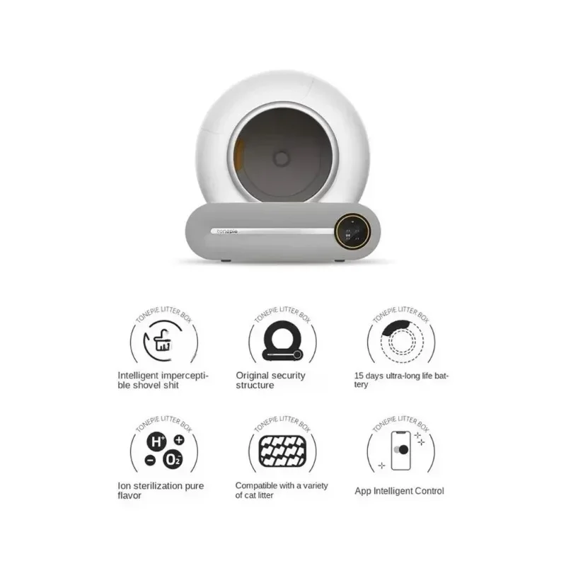 Mājas App Kontroles Pet Tualetes Renes Jonu Dezodorants Smart Produktiem, Automātiskā Smart Kaķu Pakaiši Kastē 65L Mazo mājdzīvnieku Piederumi2