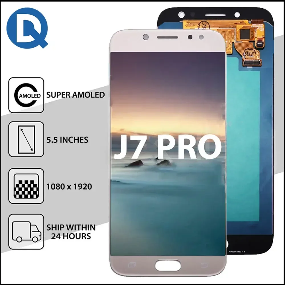 QD LCD Displejs priekš Samsung J7 Pro,Displejs, Touch Screen Digitizer Nomaiņa Kvalitātes Touch Screen, Lai SM-J730G / J730GM0