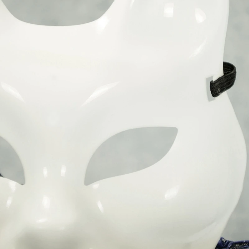 2024 Jaunas Maskas, Balts Plastmasas Roku Apgleznoti Pusi Sejas Cosplays Maskas DIY Kaķis Facemasks Puse Assecory Kostīms, Maskarāde, Maskas3