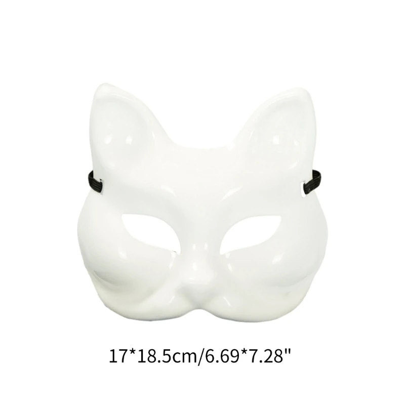 2024 Jaunas Maskas, Balts Plastmasas Roku Apgleznoti Pusi Sejas Cosplays Maskas DIY Kaķis Facemasks Puse Assecory Kostīms, Maskarāde, Maskas5