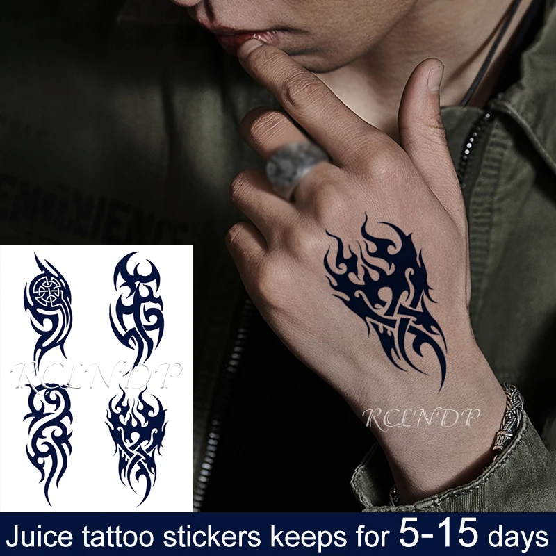 Ūdensnecaurlaidīgus Pagaidu Sula Tetovējumu Uzlīmes, Asas Līnijas Modelis Totem Flash Tetovējums Viltus Tatto Roka, Kāja Mākslas Vīrieši Sievietes2