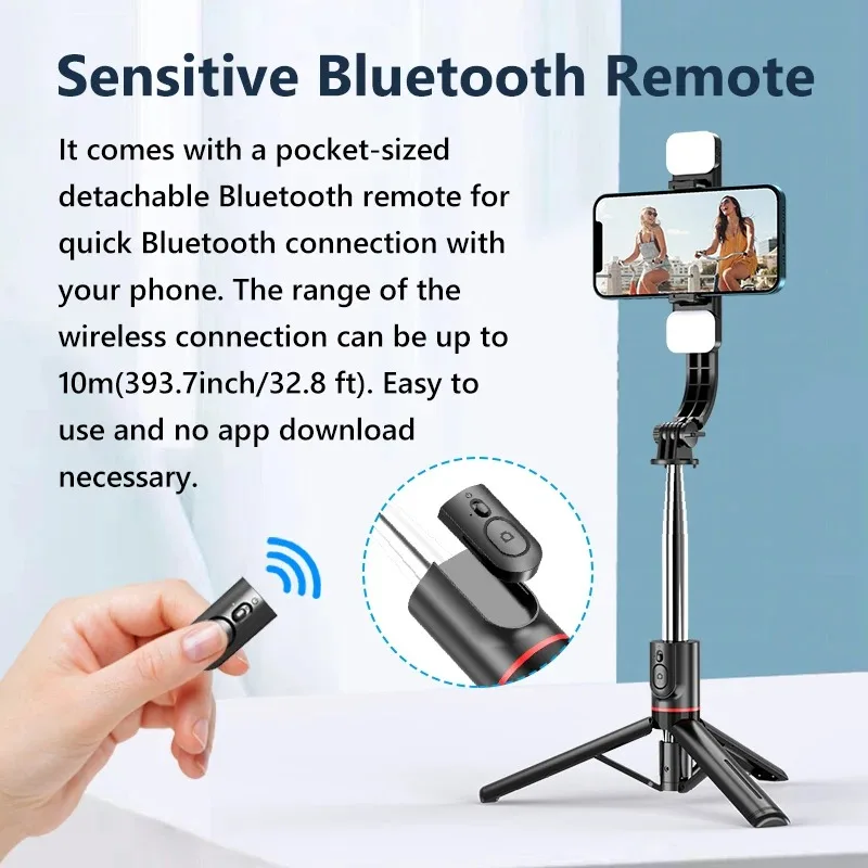 L13D Bluetooth Selfie Nūju Statīvs ar Dubultu Aizpildīt Apgaismojums Pārnēsājamās Video Statīvs Monopod iphone Viedtālrunis Xiaomi4
