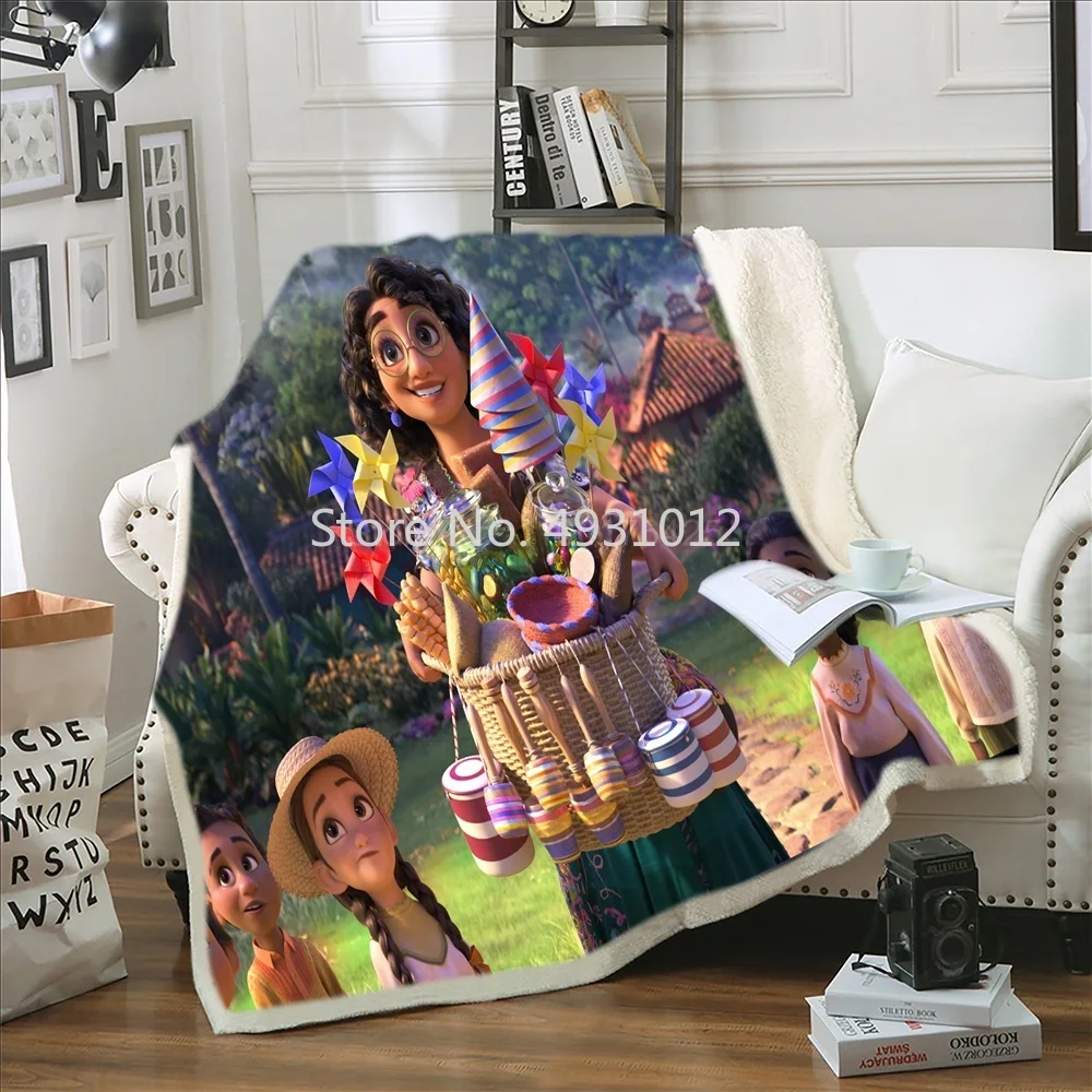 Disney Encanto Mirabel Plīša Sedziņa Mest Sofa Bed Cover Vienu Dvīņu Gultas Zēni Meitenes Bērniem Dāvanas Mājas Tekstils4