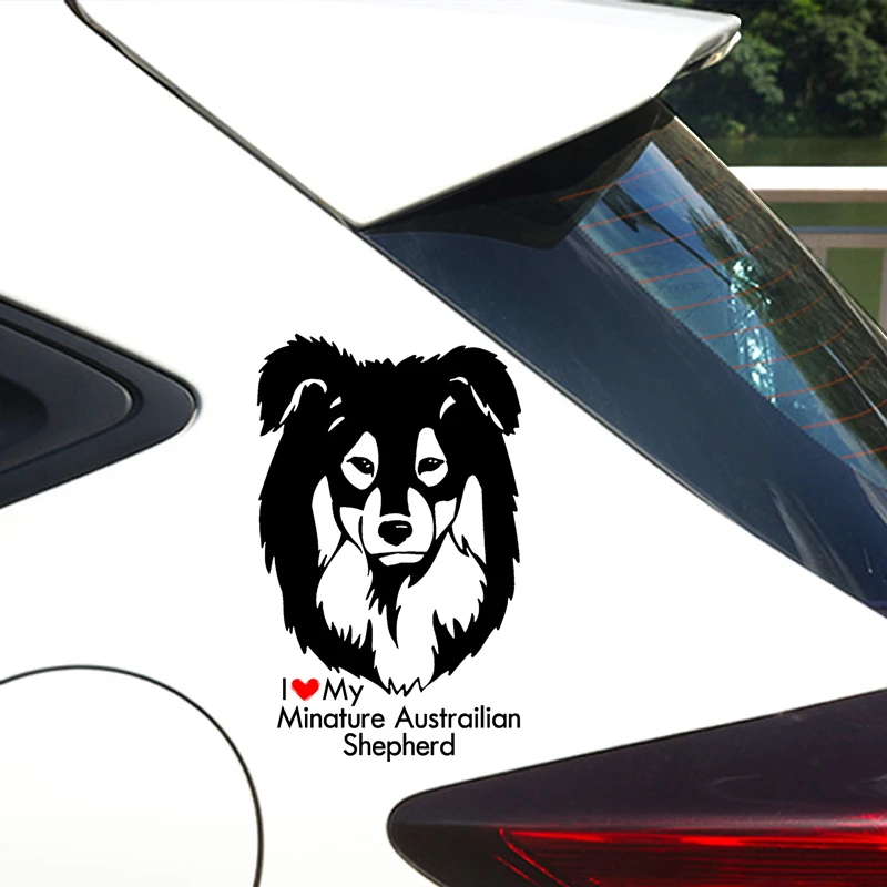 S61603# Miniatūras Austrālijas Ganu Suns, Melns Caurspīdīgs Auto Uzlīmes, Vinila Decal Ūdensizturīgs Dekori Motociklu Buferi2
