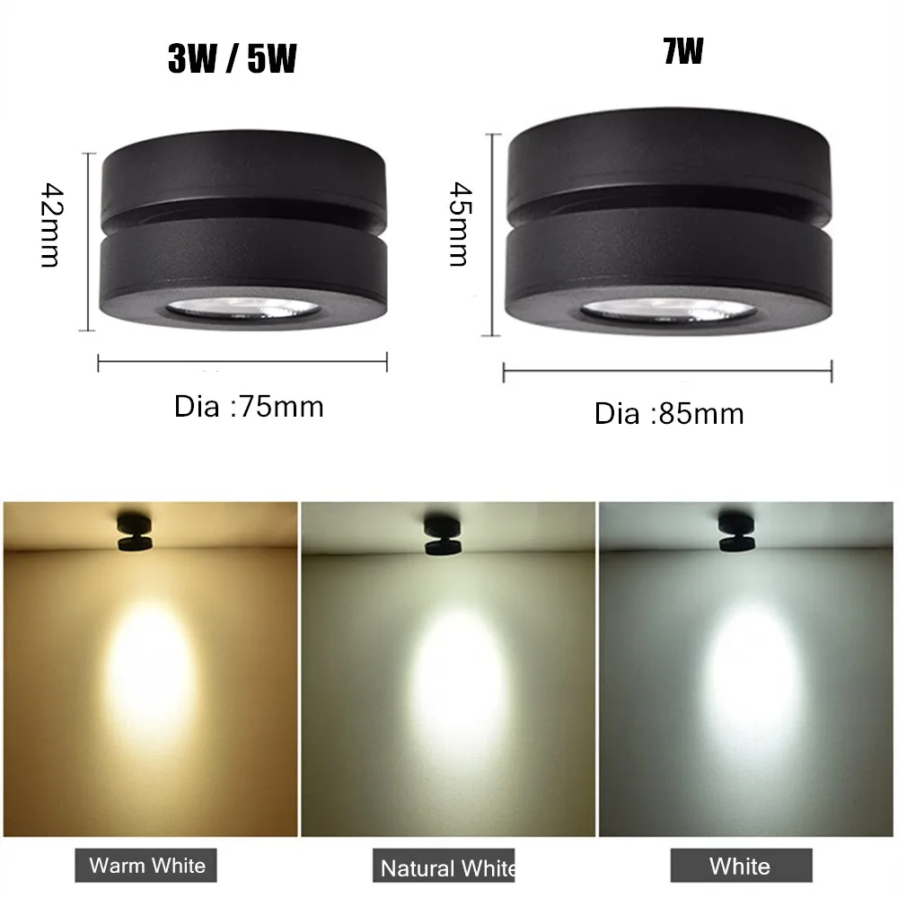 Slim Griestu Lampa LED Track Gaismas Salokāms 360 Padziļinājumā Virsmas Prožektors 220V 5W 7W 3W Gaitenis Galerija Displejs Dzīves5