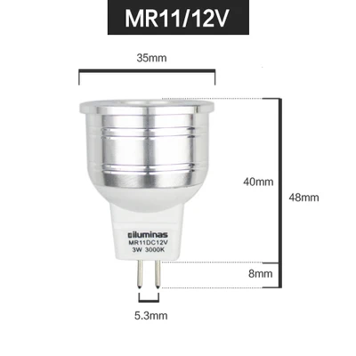 LED lampa kausa MR11/12v enerģijas taupīšanas spuldzes GU5.3/gu10/220v pin gaismas avots 1w/3w5