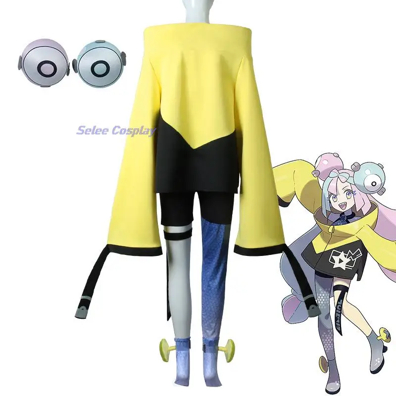 Lono Cosplay Anime Cosplay Kostīmu Parūka Kawaii Cute Drēbes Sievietēm, Dzeltenās Vestes Tērpi Halloween Karnevāla Tērps Koši & Violet2
