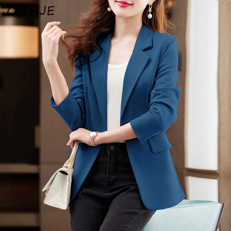 CJFHJE Sieviešu Modes Slim Fit Uzvalku, Mēteļu Pavasara korejas Augstas kvalitātes Elegants Profesionālais Kleita Temperaments Gadījuma Sievietes Tērps Top3