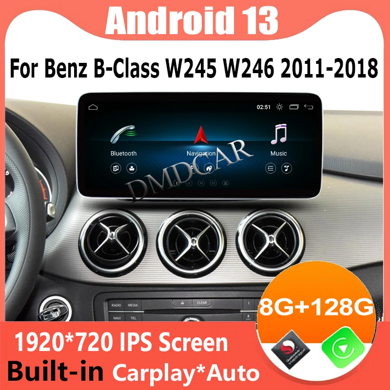Android13 8 Kodolu Qualcomm 665 128G Bezvadu Apple Carplay Par Mercedes Benz B Class W245 W246 GPS Navigācijas Multimediju Atskaņotājs0