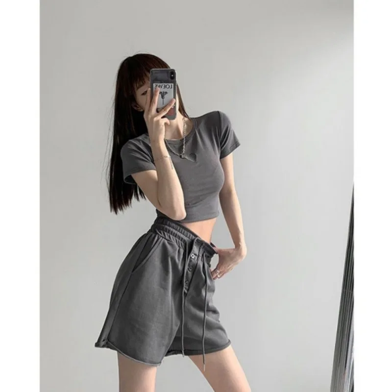 Korejas Bikses Sieviešu Vasaras Zaudēt Modes Gadījuma Vintage Harajuka Jaunu Augsto Vidukli Modes High Street Gadījuma Šorti Sievietēm S-2XL1