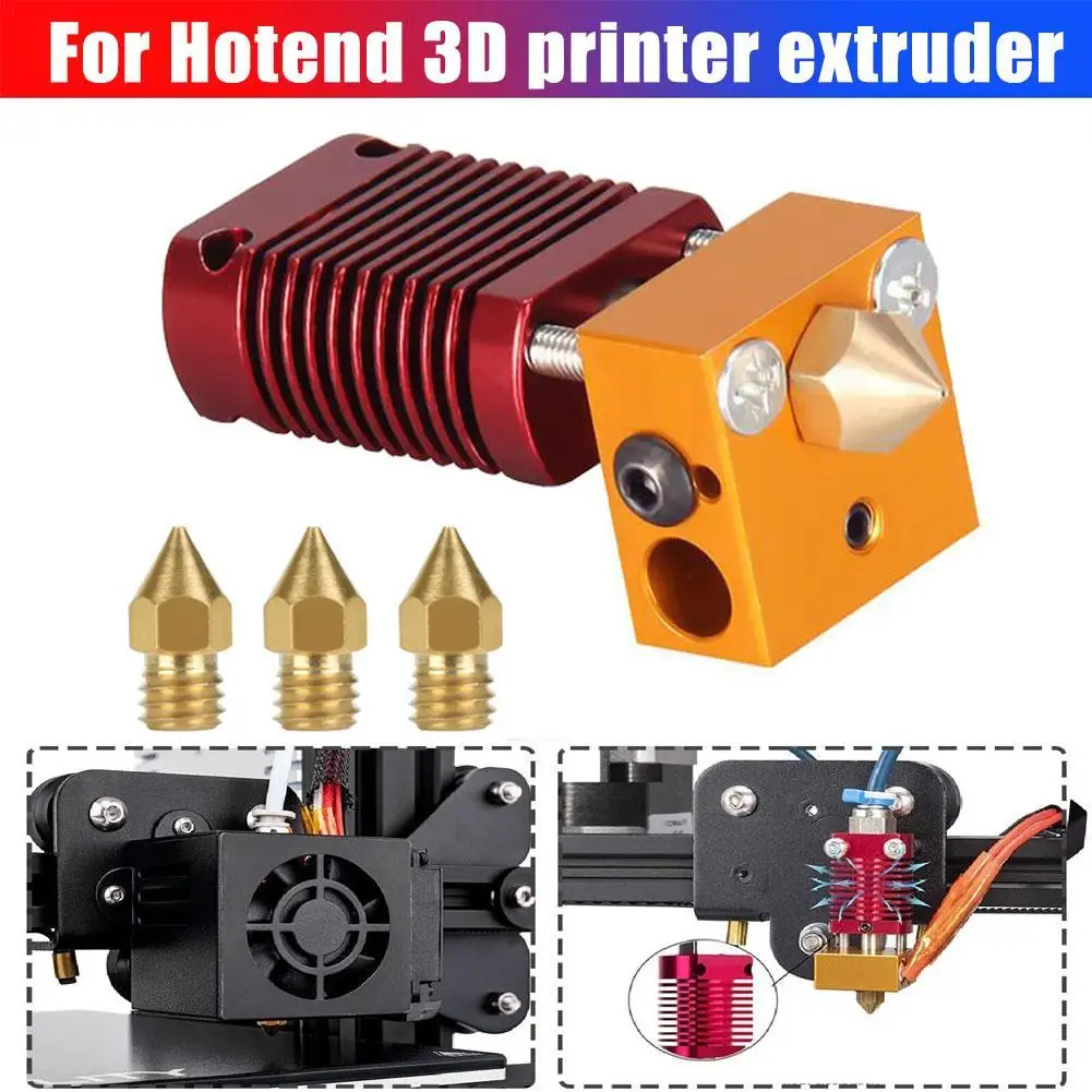 Printera Presēt 3D Printeri, Aksesuāri Ender3 Red Ekstrūzijas Sprauslu Apsilde Print Head Par 3S/5/6 CR810 Sprauslu0