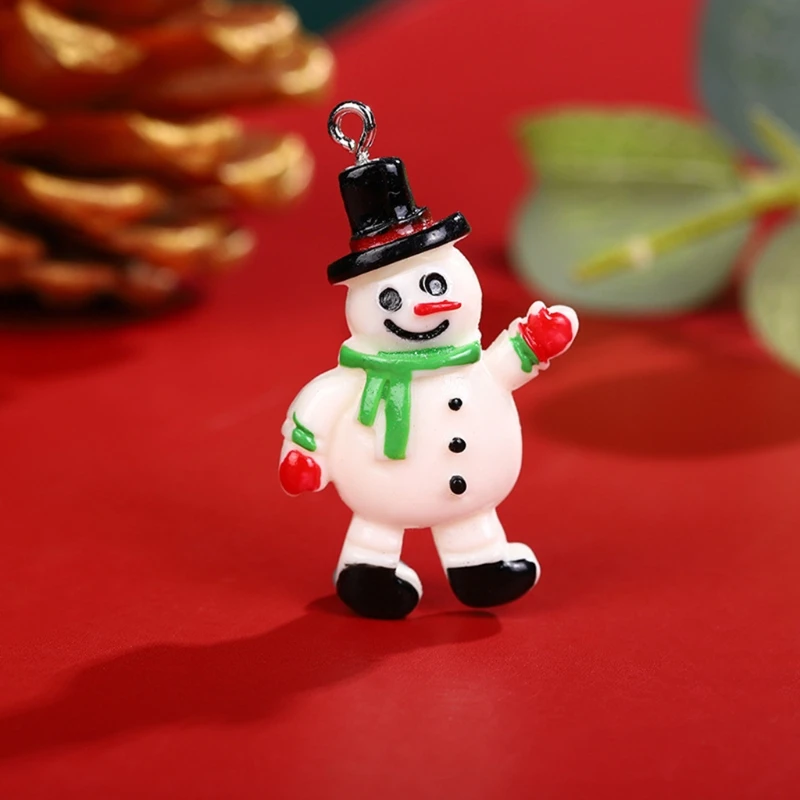 Ziemassvētku Kulons Mini Sveķu Rotājumi Ziemassvētku Rotājumi Auskari Rokassprādzes Kaklarotas pendan Miniatūras Sniegavīrs Santa2