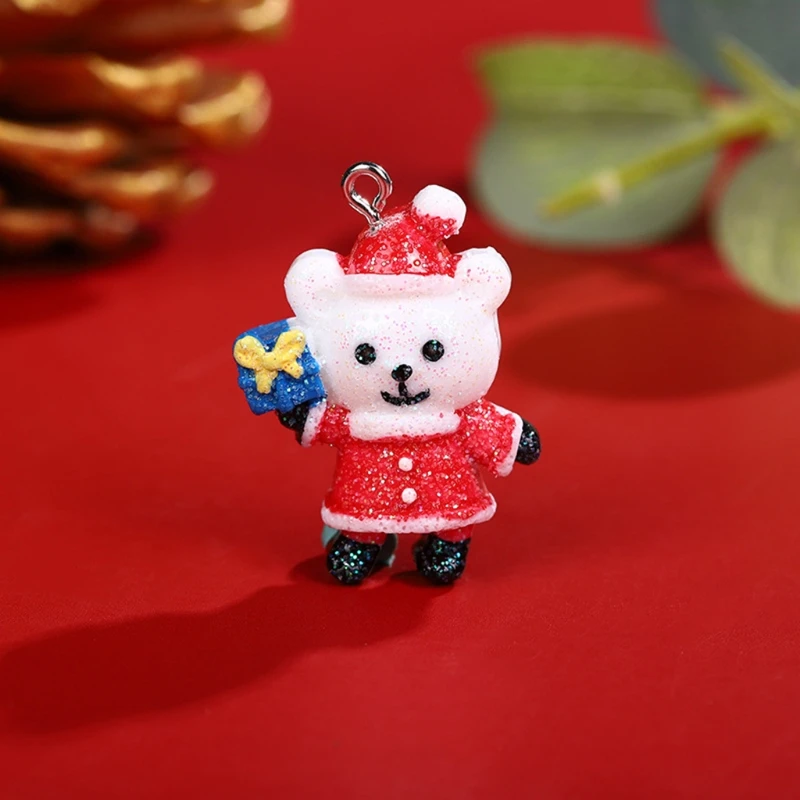 Ziemassvētku Kulons Mini Sveķu Rotājumi Ziemassvētku Rotājumi Auskari Rokassprādzes Kaklarotas pendan Miniatūras Sniegavīrs Santa3